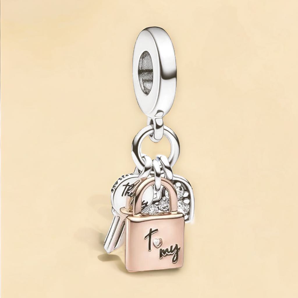 Flowrista Online Flowers Shop Pandora Lock, Key & Heart Charm - 14k Gold Plated Sterling Silver